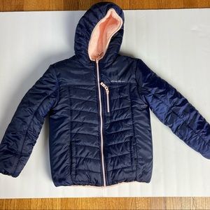 Eddie Bauer Reversible Hooded Puffer Jacket Girl Size 7/8